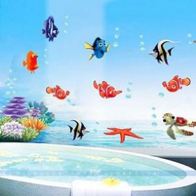 The Undersea World Wall Sticker: Shark, Fish, Turtle, Coral